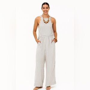 American Eagle Romper‎ Jumpsuit Women’s Large Stripe Wide leg Boho Festival EUC